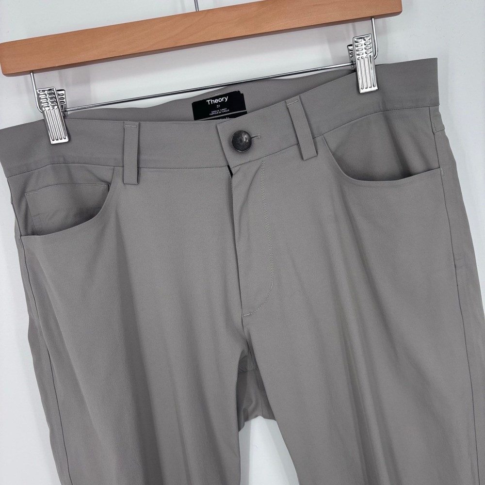 Theory Raffi Slim Fit Tech Neoteric Pants Mens 31x27 Grey 5 Pocket Performance